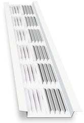 Master Flow LSV8W Soffit Vent, 2-3/4 in L, 1/4 in W, 68 sq-ft Net Free Ventilating Area, Aluminum, White